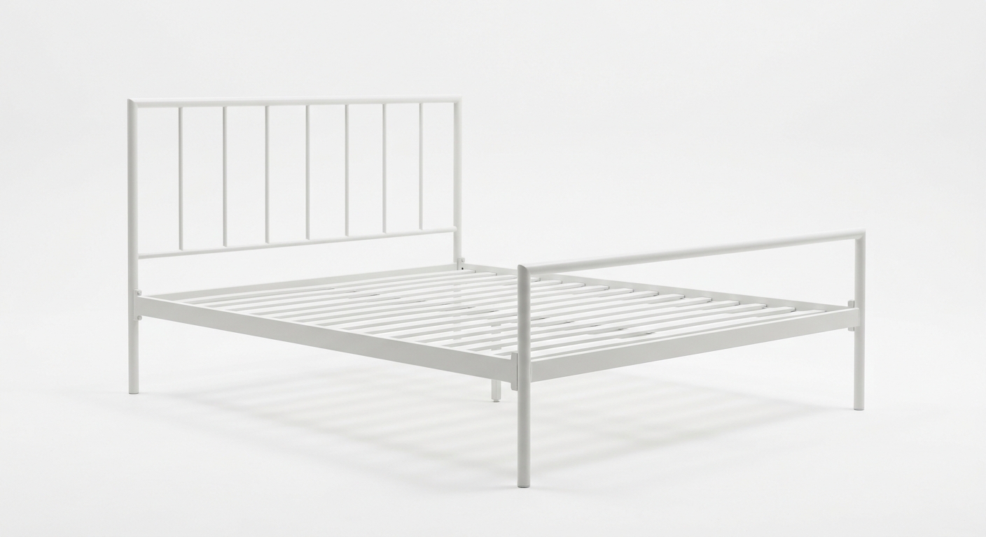 Minimalist bed frame (White Metal)