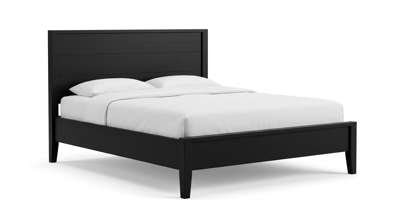 Modern bed frame (Black Wood)