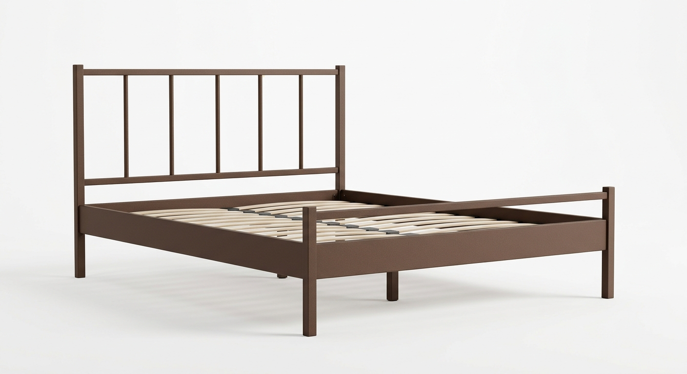 Scandinavian bed frame (Brown Metal)