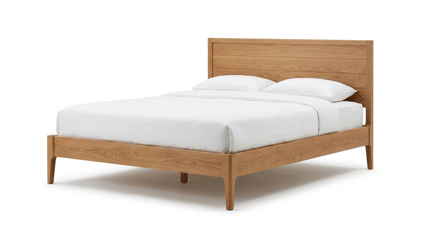 Scandinavian bed frame (Brown Wood)