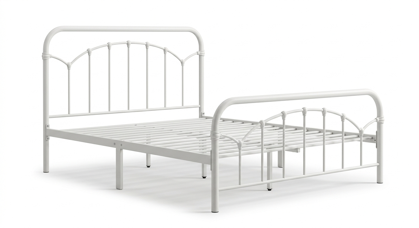 Warm bed frame (White Metal)