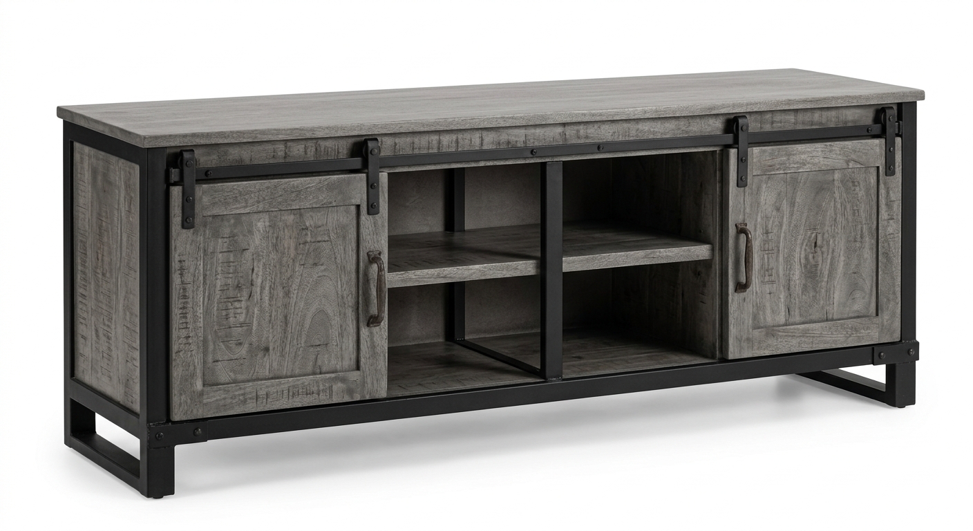 Industrial tv cabinet (Gray Wood)