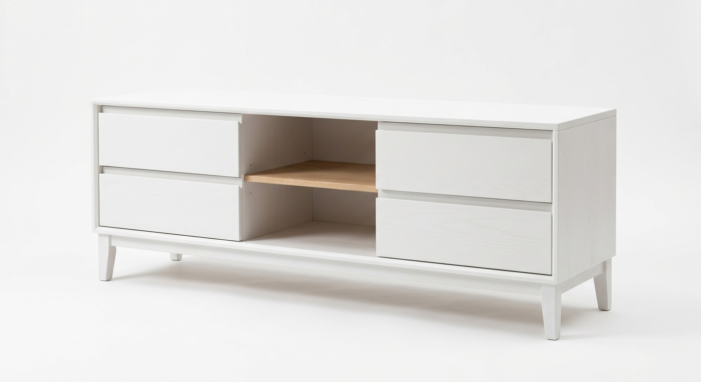Minimalist tv cabinet (White Wood)