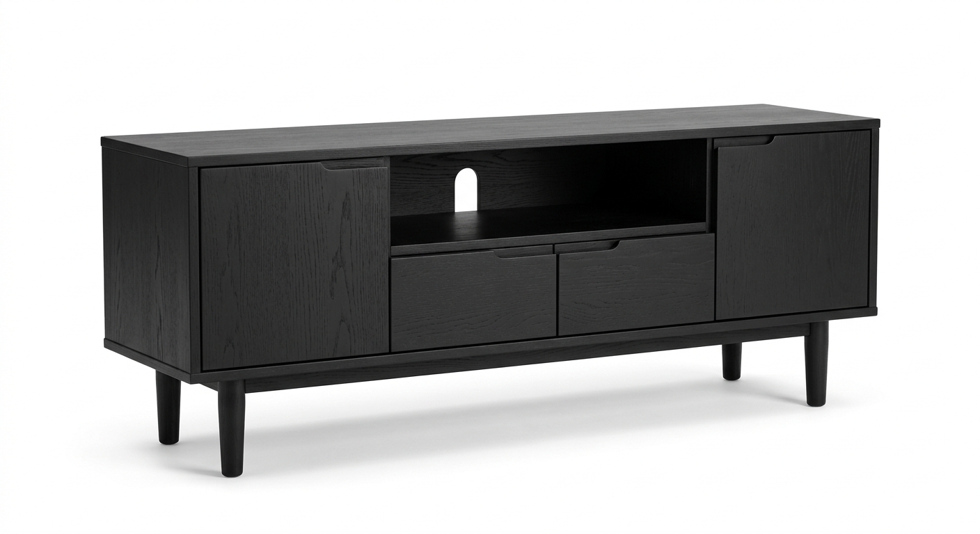 Scandinavian tv cabinet (Black Wood)