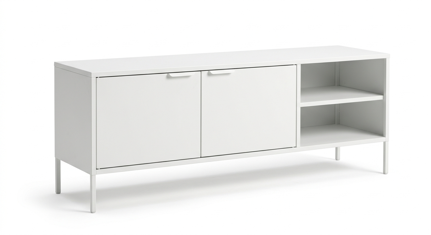 Scandinavian tv cabinet (White Metal)
