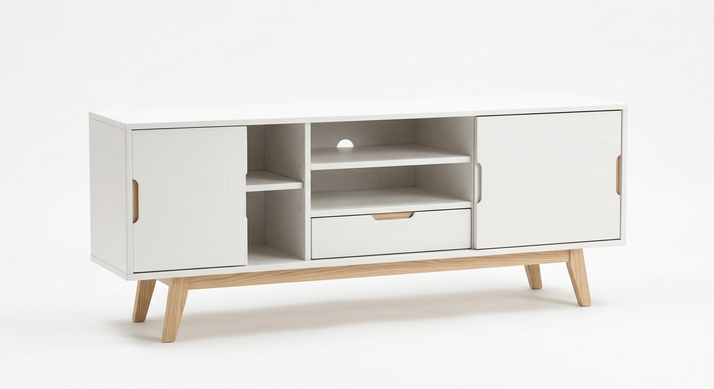Scandinavian tv cabinet (White Wood)