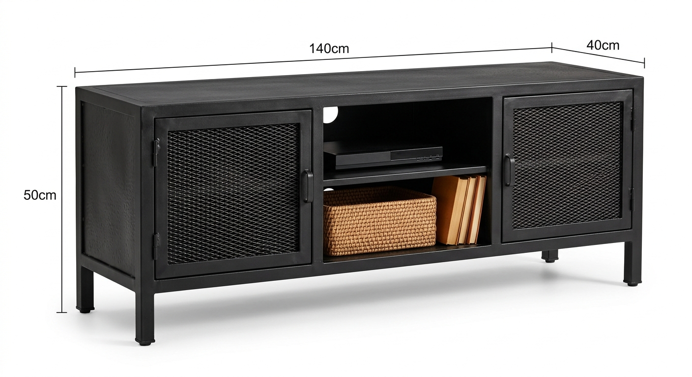 Warm tv cabinet (Black Metal)