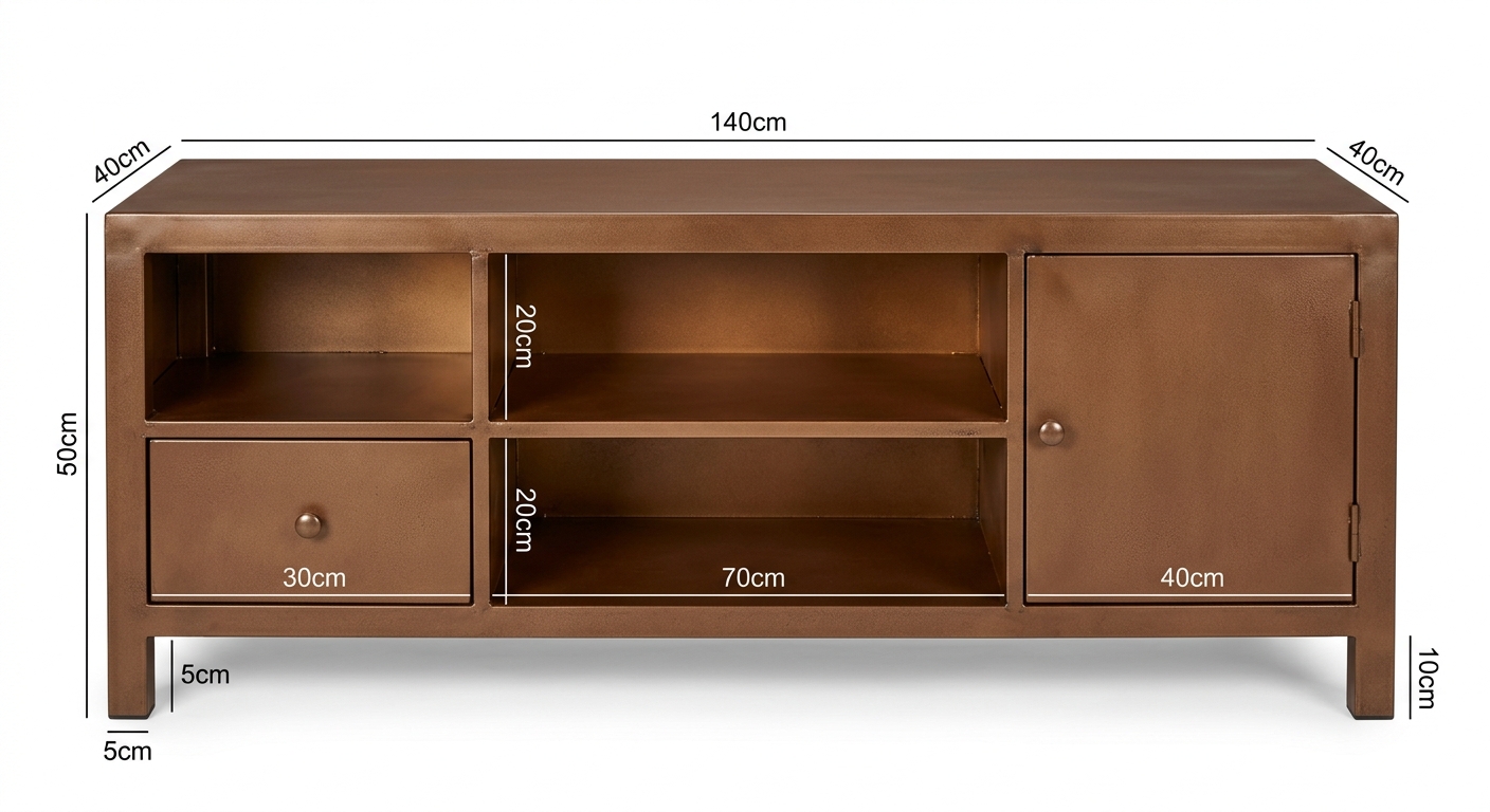 Warm tv cabinet (Brown Metal)