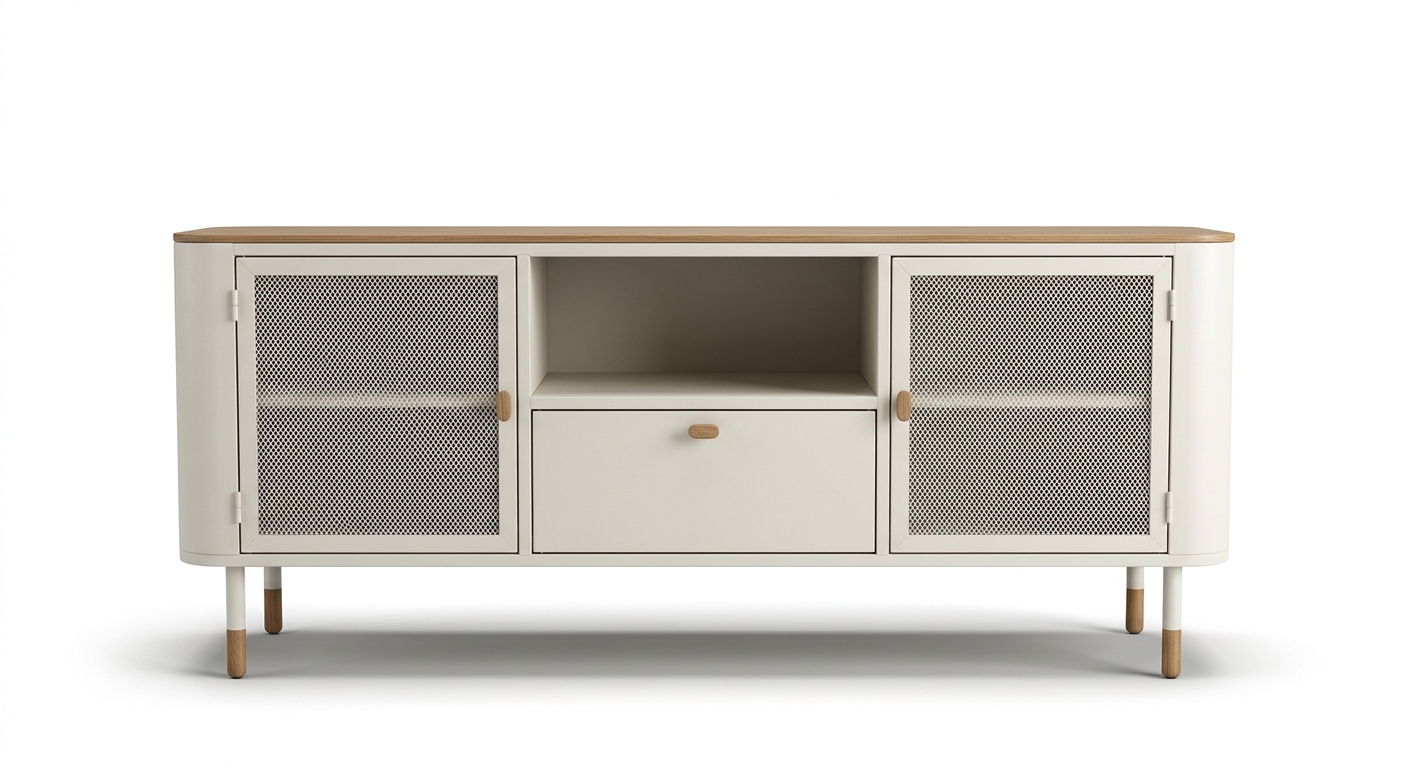 Warm tv cabinet (White Metal)