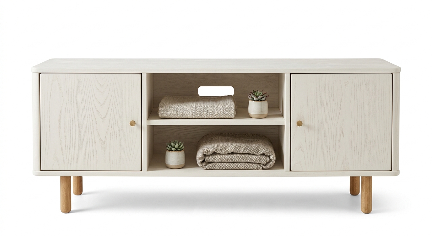 Warm tv cabinet (White Wood)