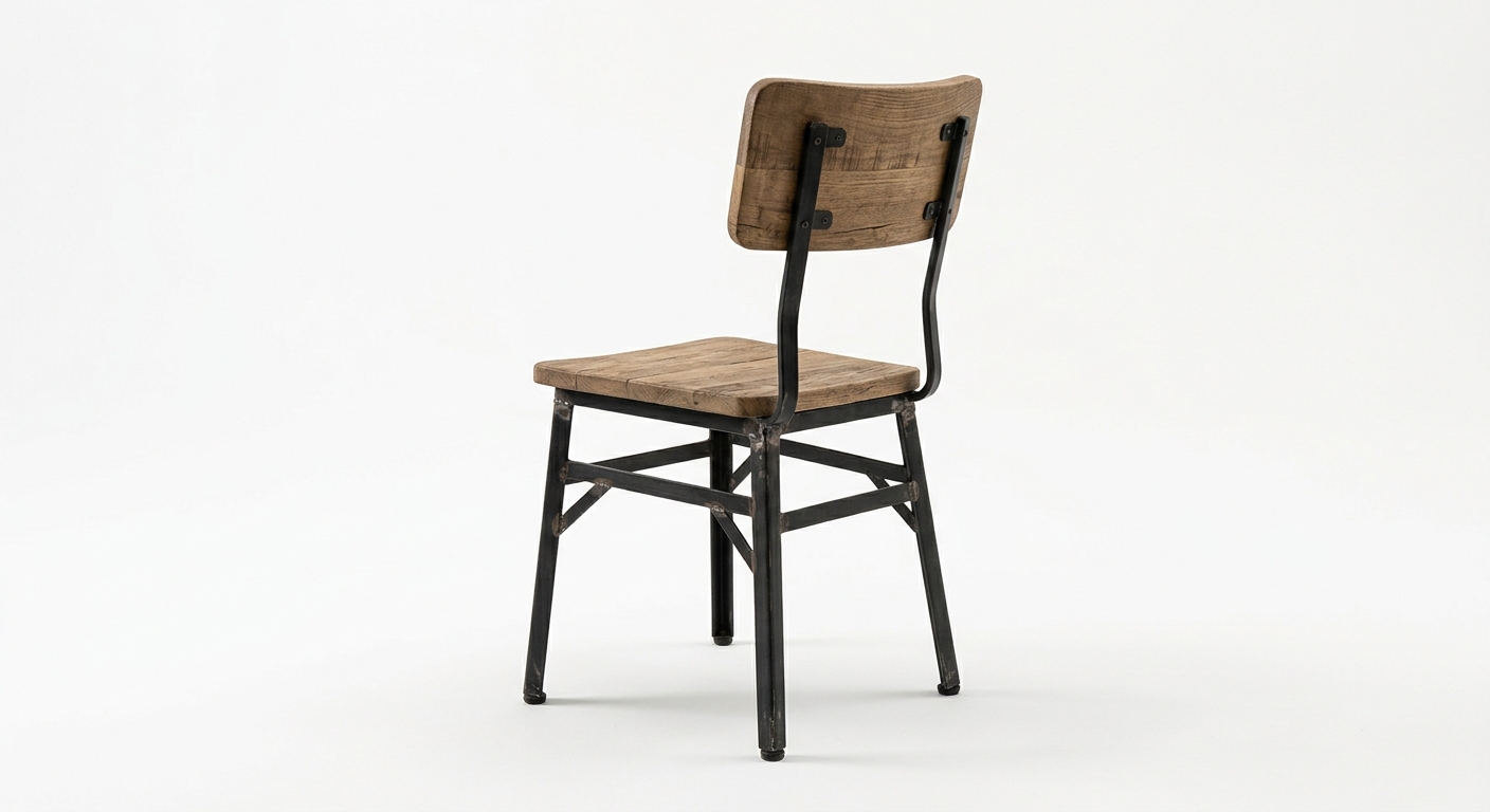 Industrial dining chair (Beige Wood)