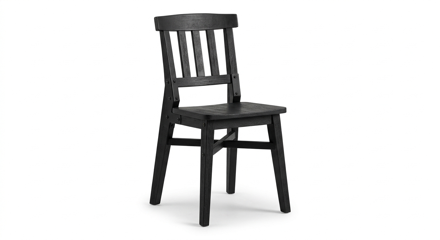 Industrial dining chair (Black Wood)