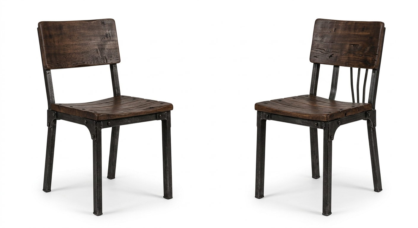 Industrial dining chair (Brown Wood)