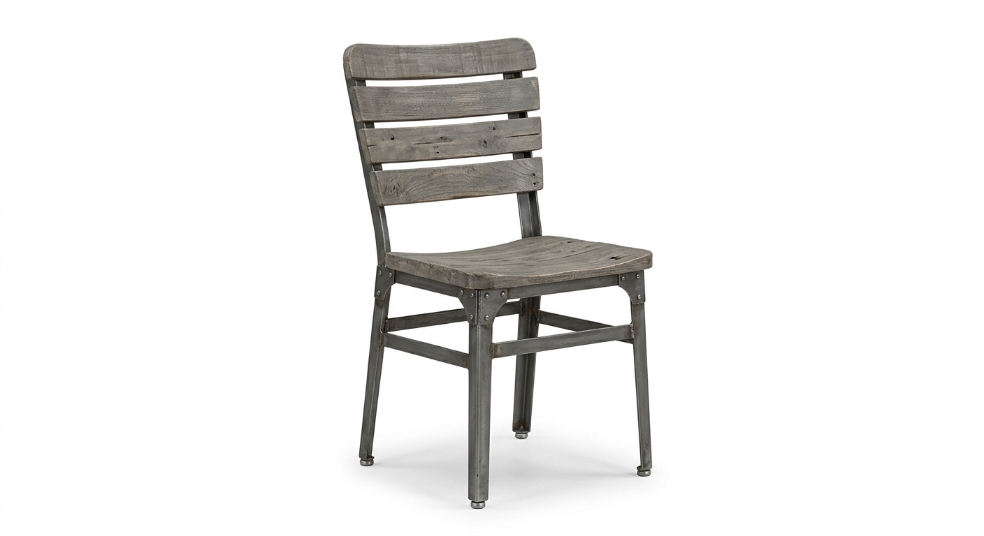 Industrial dining chair (Gray Wood)