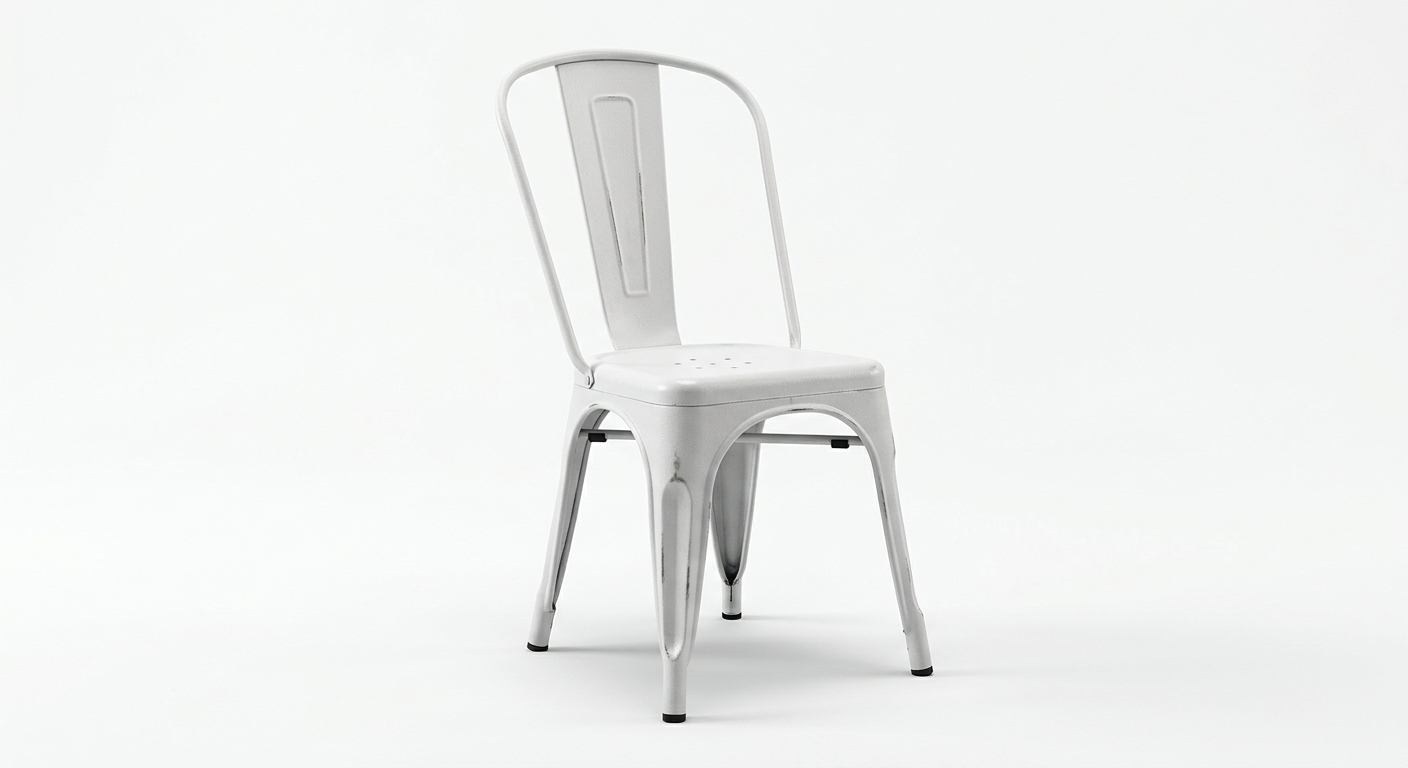 Industrial dining chair (White Metal)