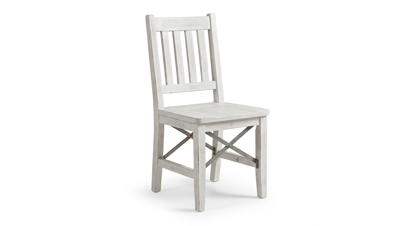 Industrial dining chair (White Wood)