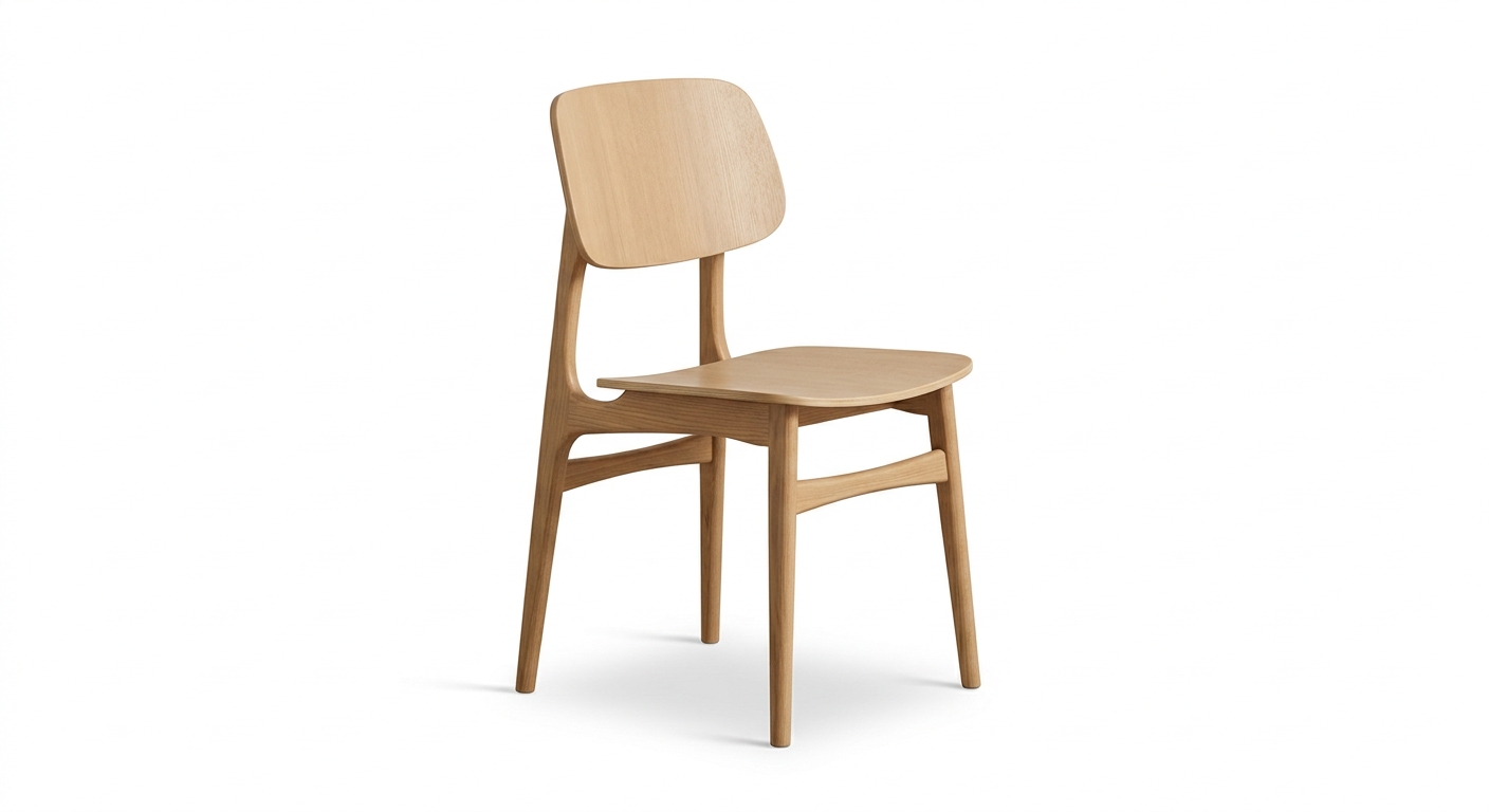 Minimalist dining chair (Beige Wood)
