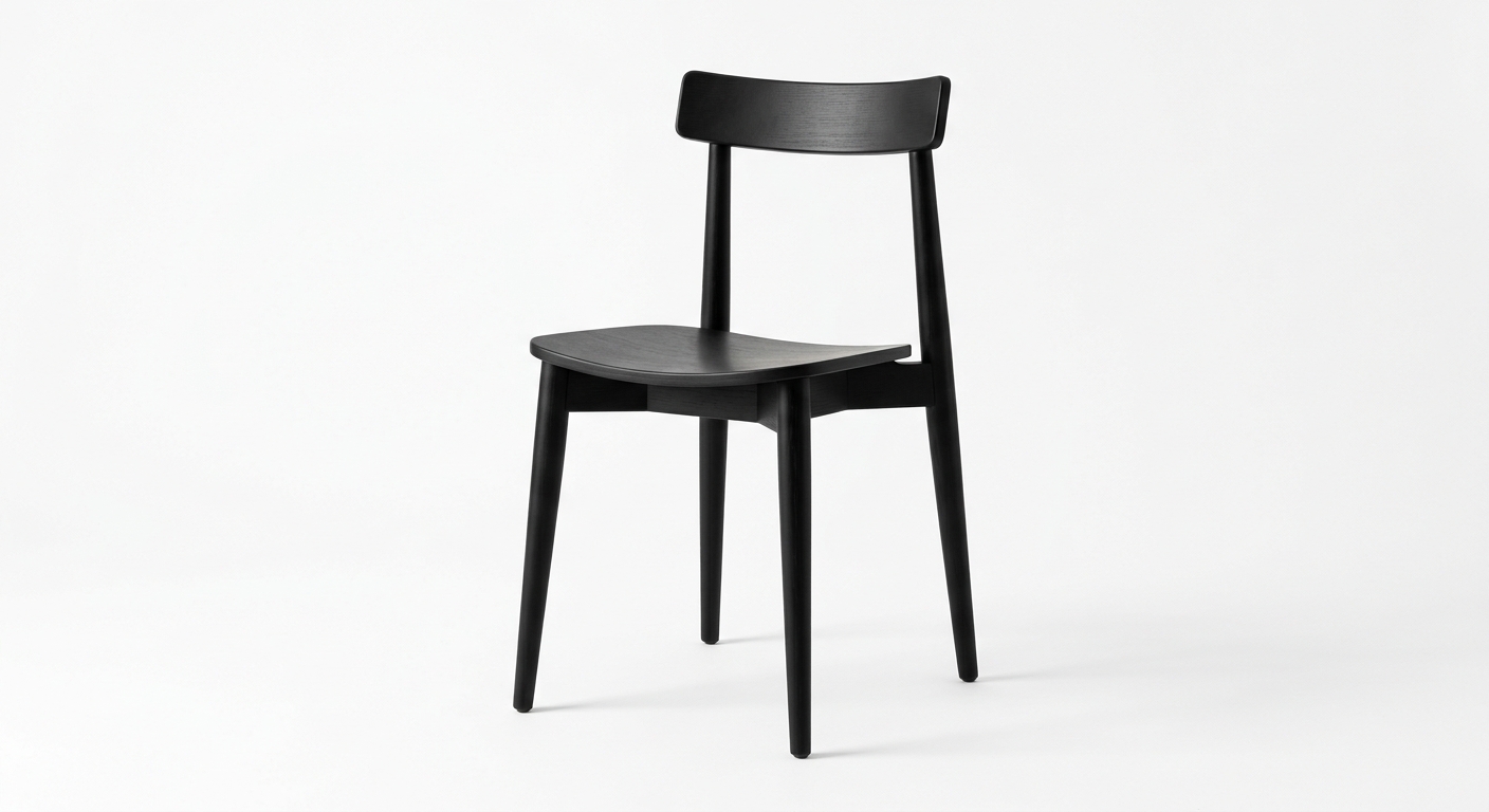 Minimalist dining chair (Black Wood)