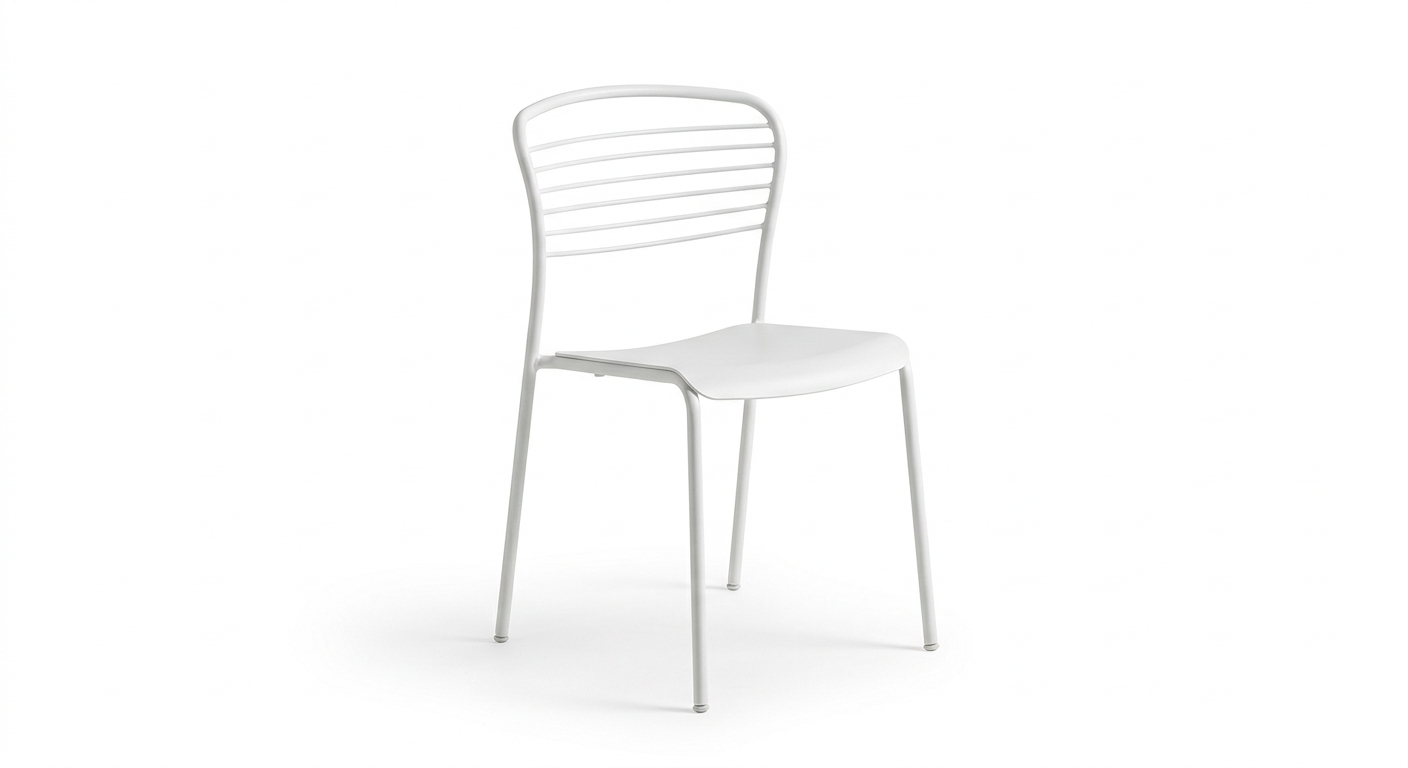 Minimalist dining chair (White Metal)