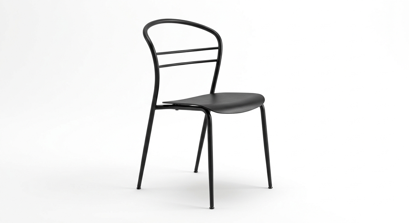 Scandinavian dining chair (Black Metal)