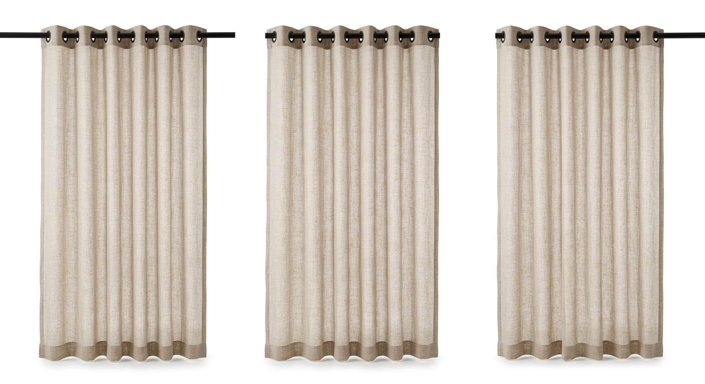 Industrial sheer curtain panel (Beige Fabric)