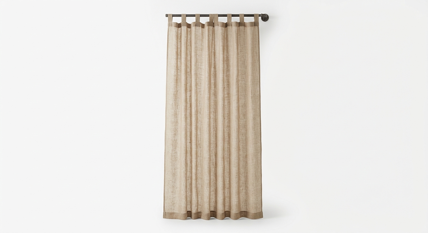 Industrial sheer curtain panel (Beige Fabric)