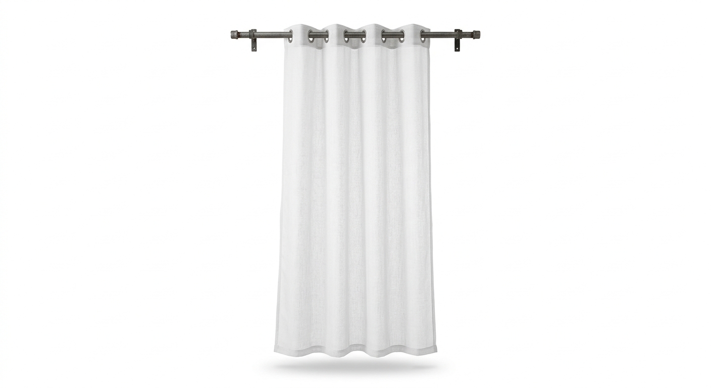 Industrial sheer curtain panel (White Fabric)