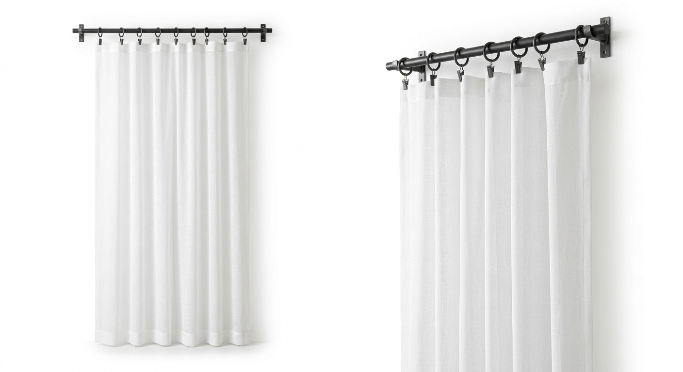 Industrial sheer curtain panel (White Fabric)