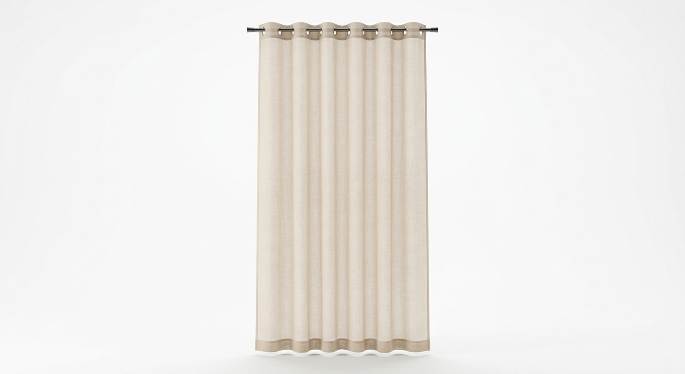 Minimalist sheer curtain panel (Beige Fabric)