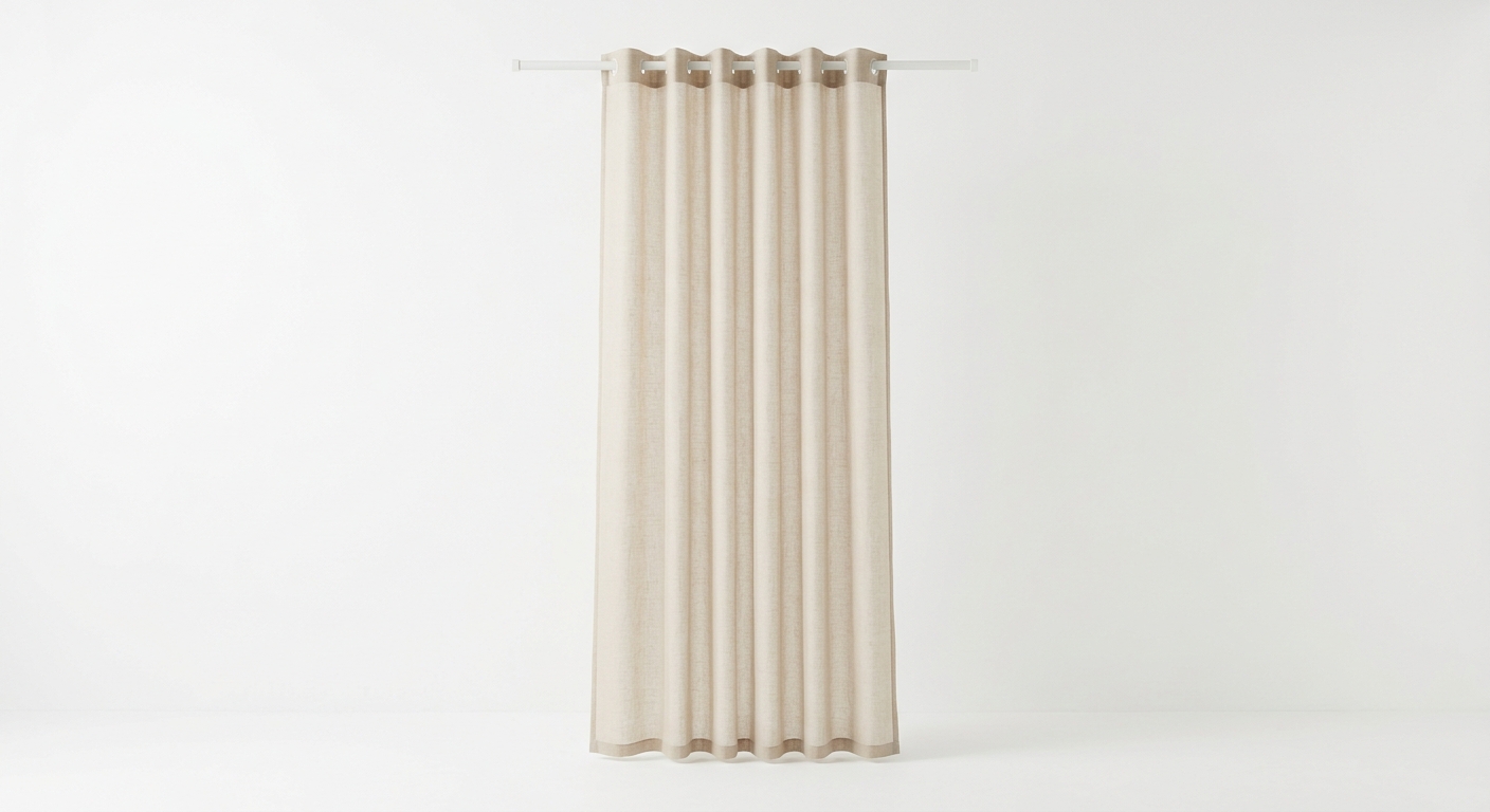 Minimalist sheer curtain panel (Beige Fabric)