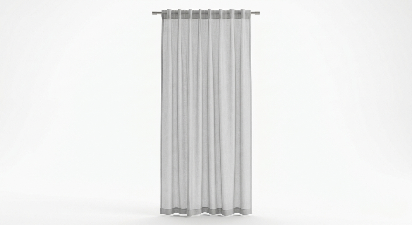 Minimalist sheer curtain panel (Gray Fabric)