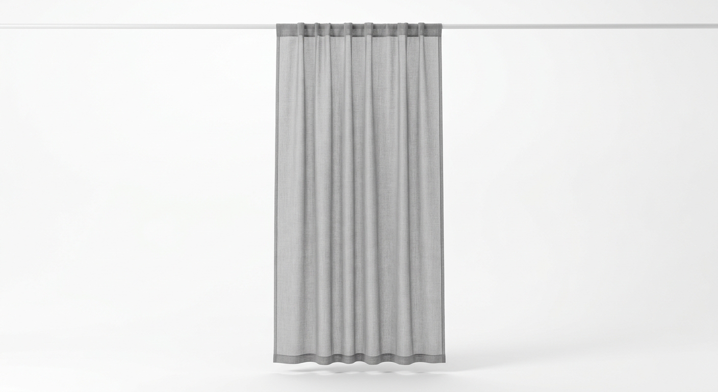 Minimalist sheer gray curtain