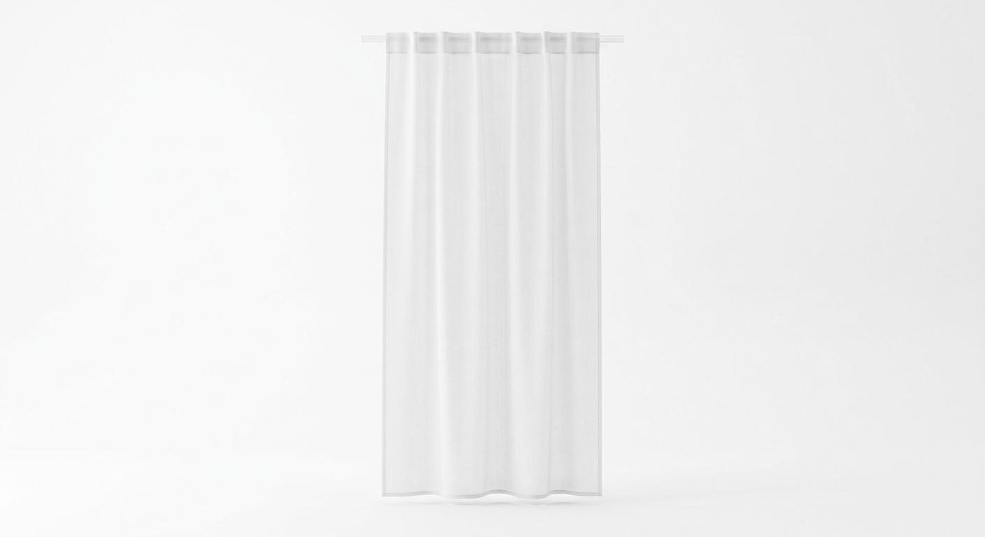 Minimalist sheer curtain panel (White Fabric)