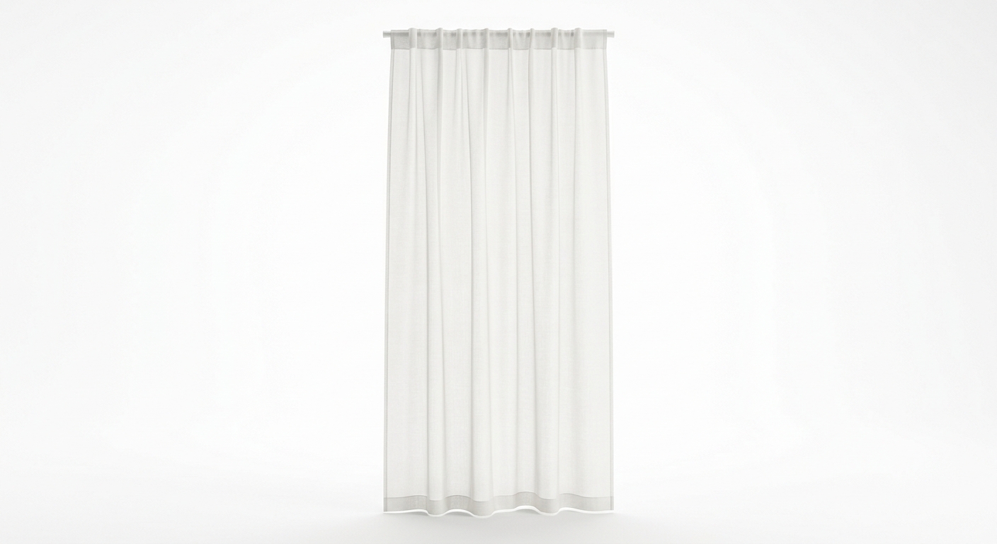 Minimalist sheer curtain panel (White Fabric)