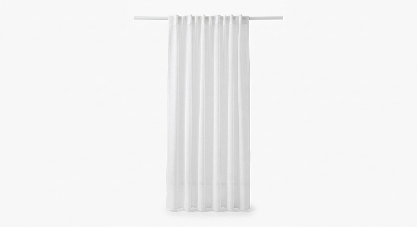 Minimalist sheer curtain panel (White Fabric)