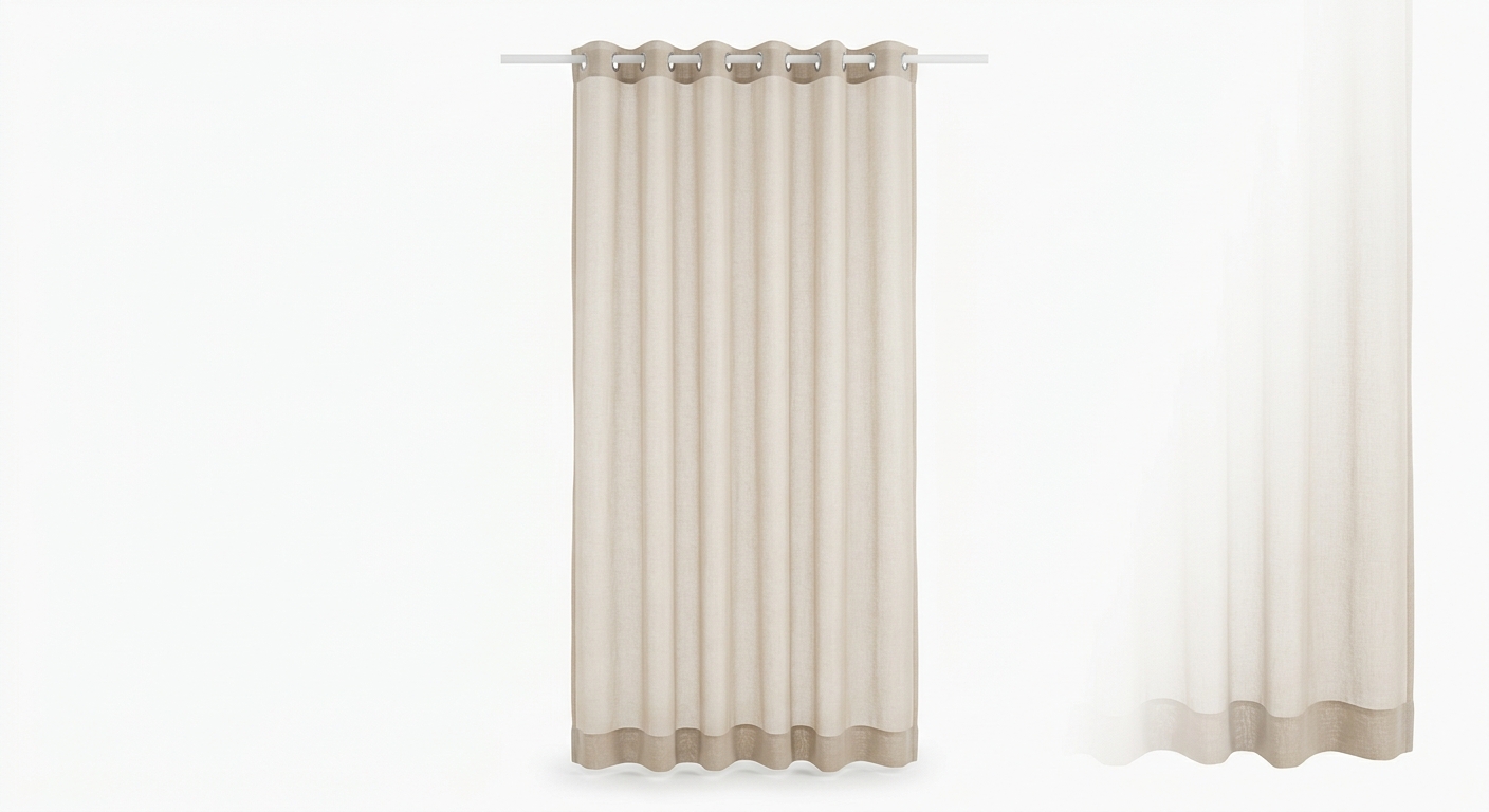 Modern sheer curtain panel (Beige Fabric)