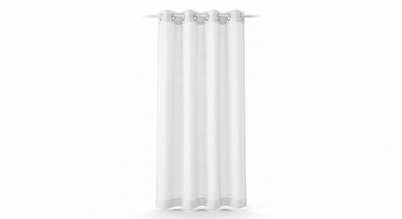 Modern sheer curtain panel (White Fabric)