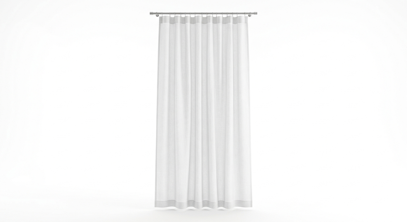 Modern sheer curtain panel (White Fabric)