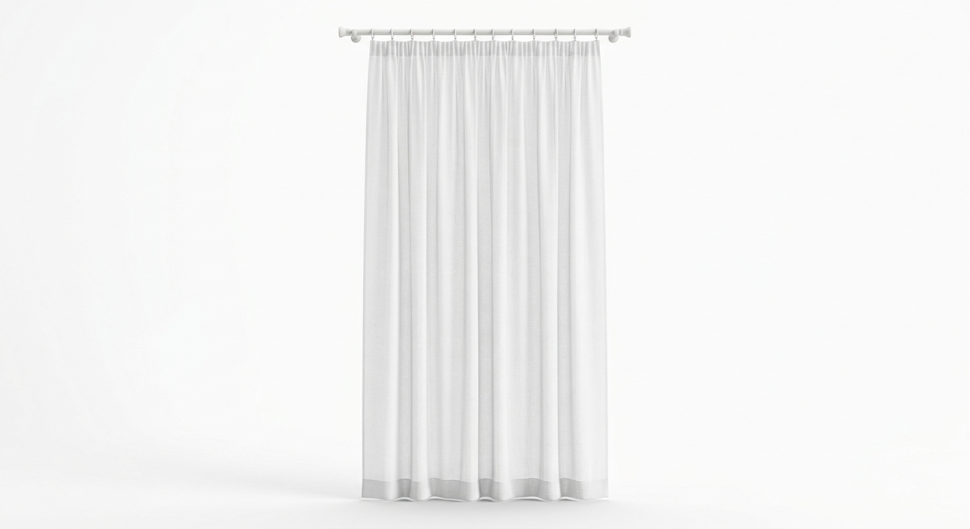 Modern sheer curtain panel (White Fabric)