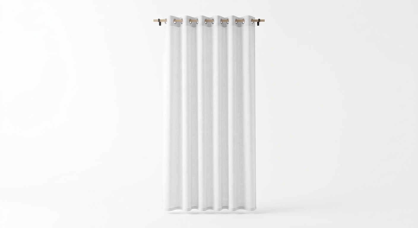 Scandinavian sheer curtain panel (White Fabric)