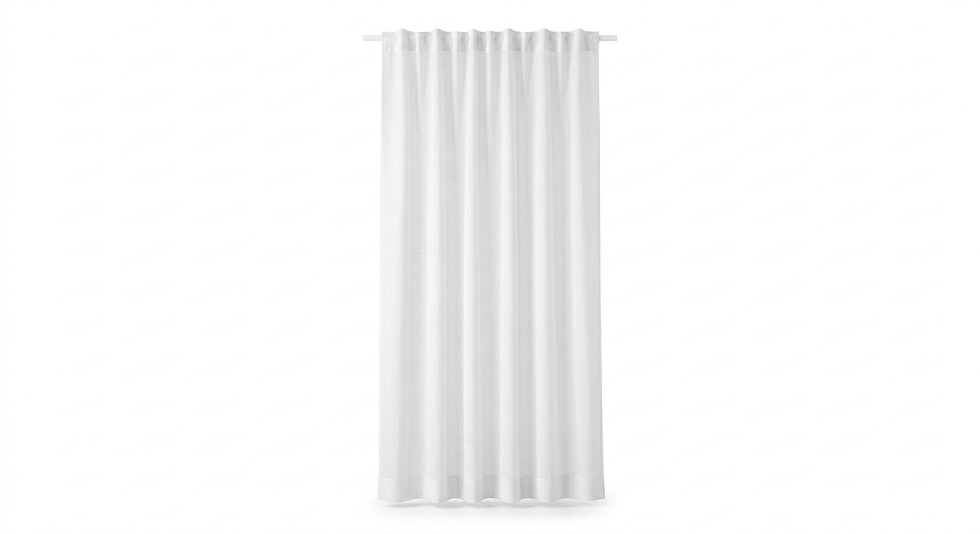 Scandinavian sheer curtain panel (White Fabric)