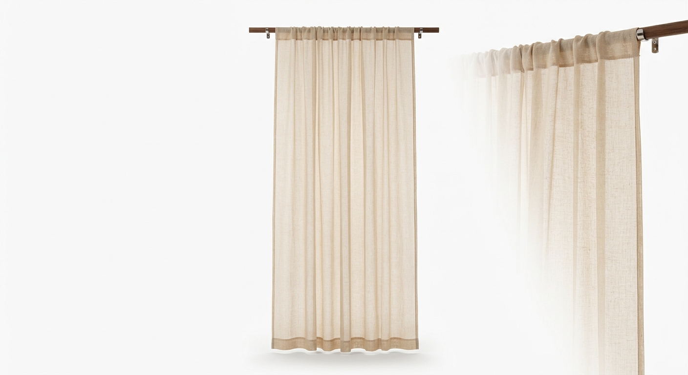 Warm sheer curtain panel (Beige Fabric)