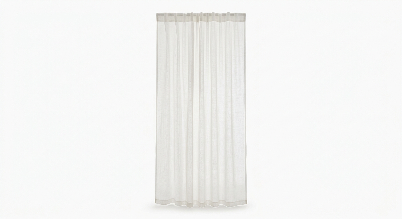Warm sheer curtain panel (White Fabric)