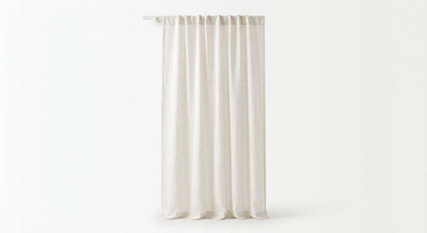 Warm sheer curtain panel (White Fabric)