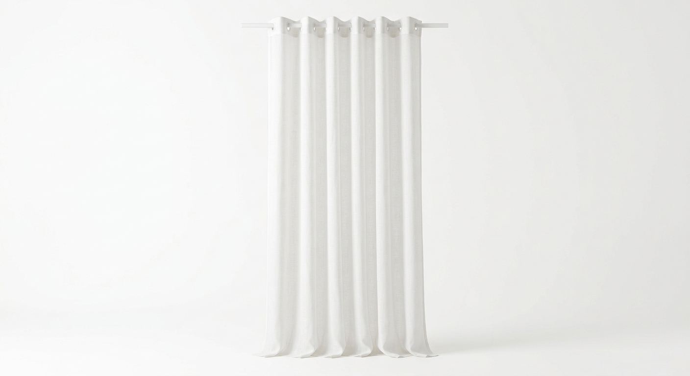 Warm sheer curtain panel (White Fabric)