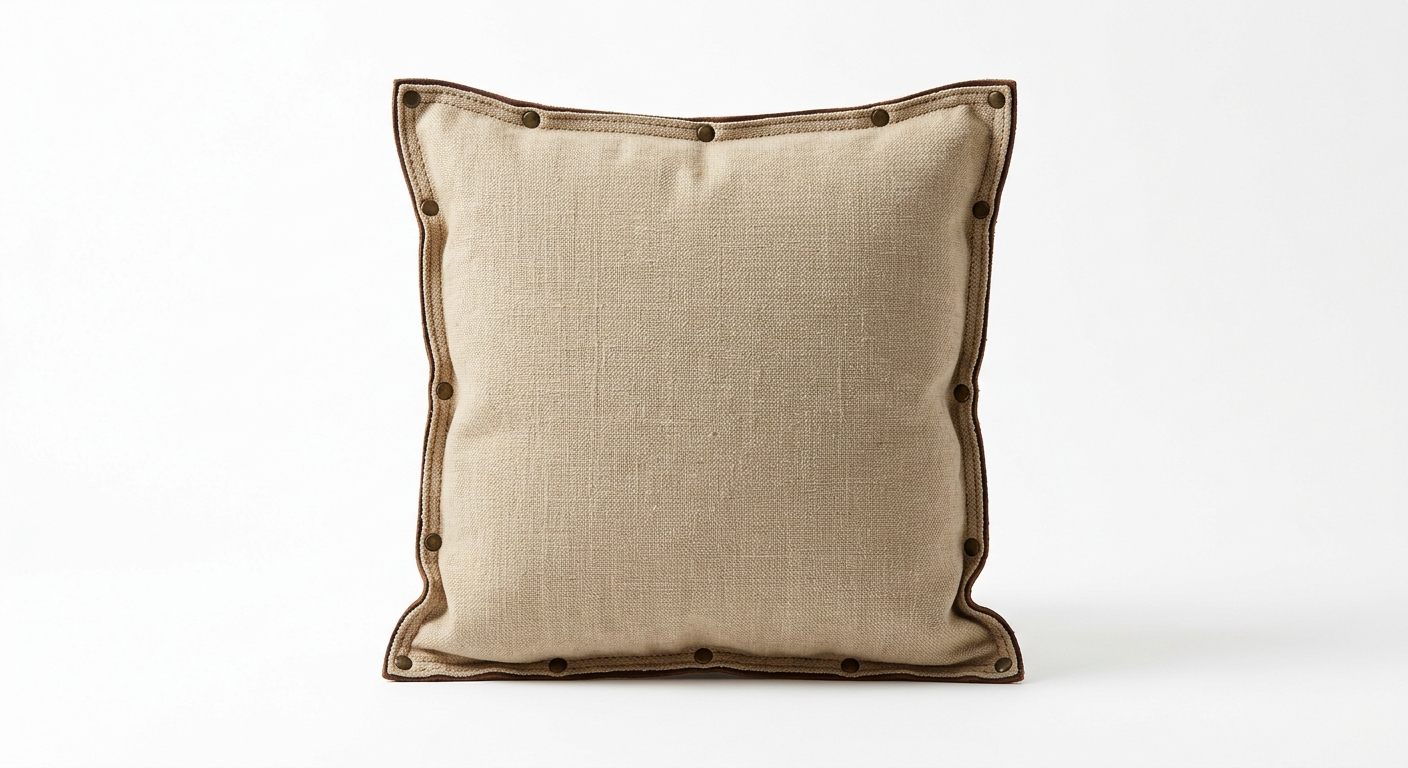 Industrial throw pillow (Beige Fabric)