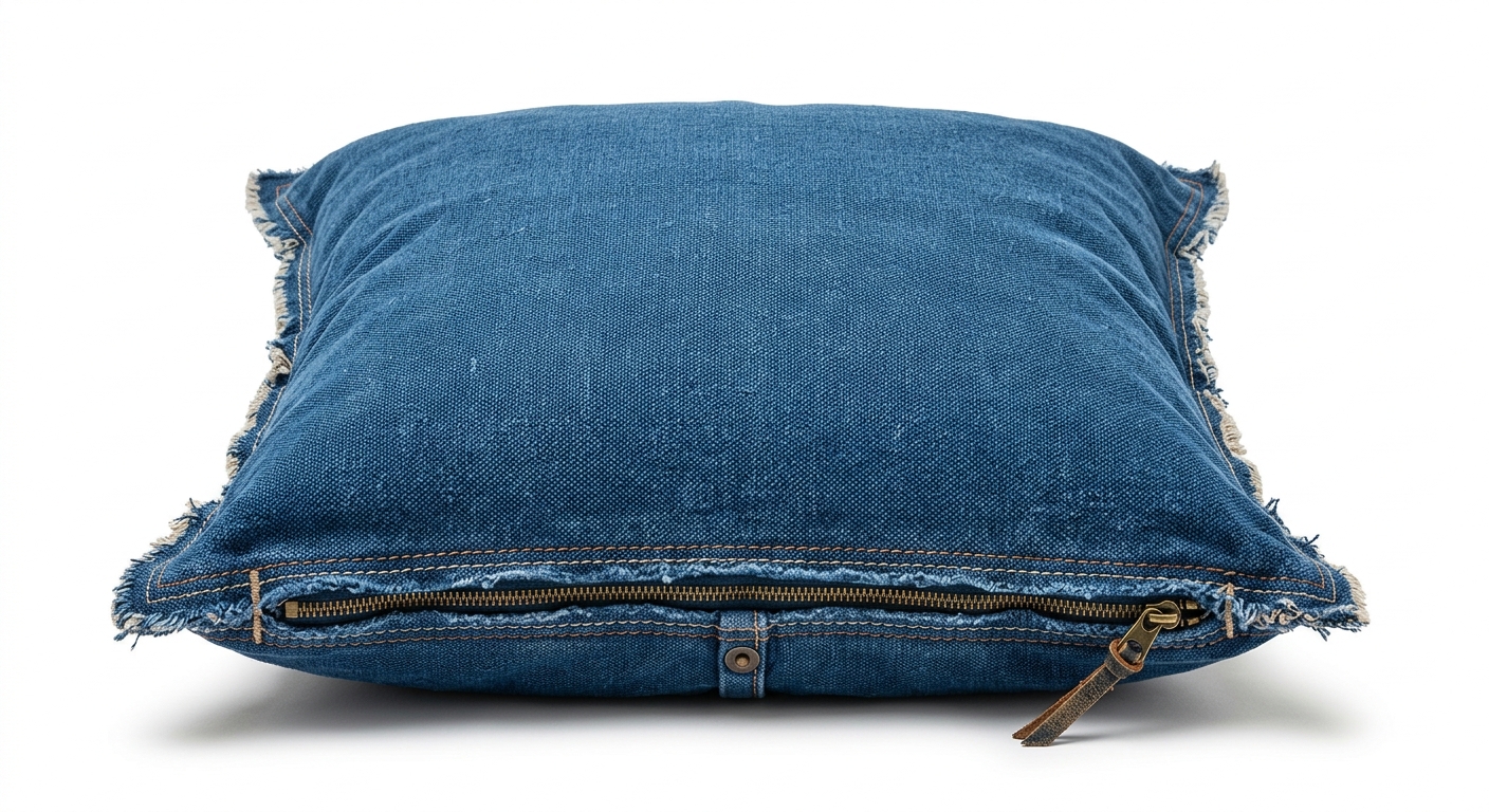 Industrial throw pillow (Blue Fabric)