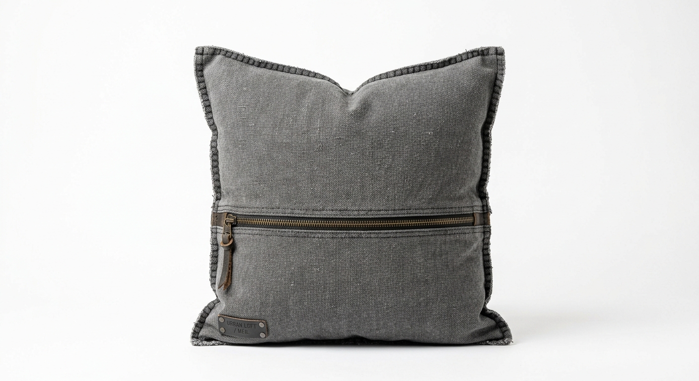 Industrial throw pillow (Gray Fabric)