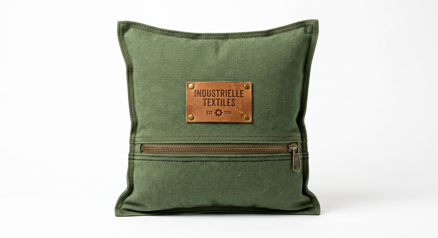 Industrial throw pillow (Green Fabric)