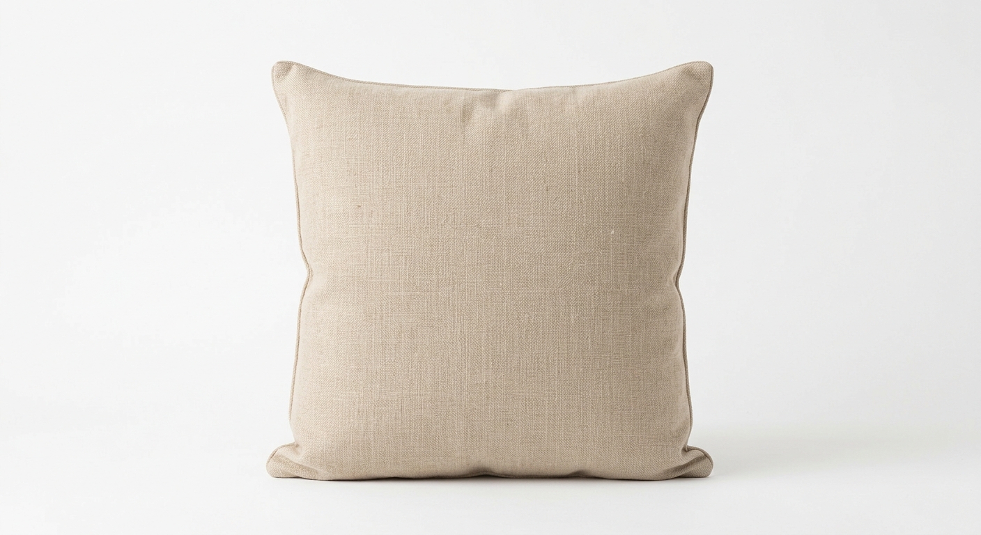 Minimalist throw pillow (Beige Fabric)